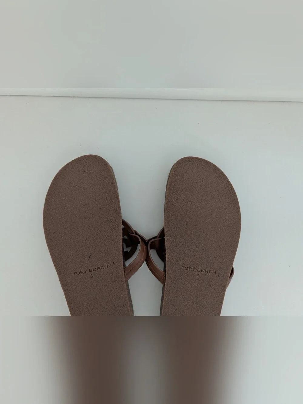 GUC! Tory Burch Miller Cloud Sandal In Brown Leather Natural Size 8